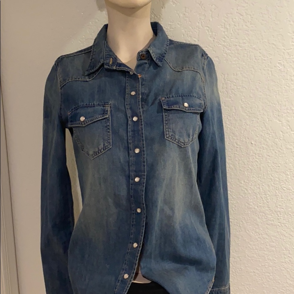 H&M denim button down shirt